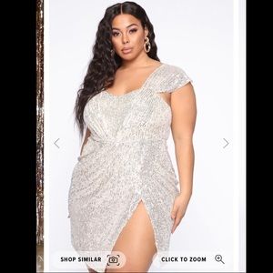 Silver Plus size sequin dress